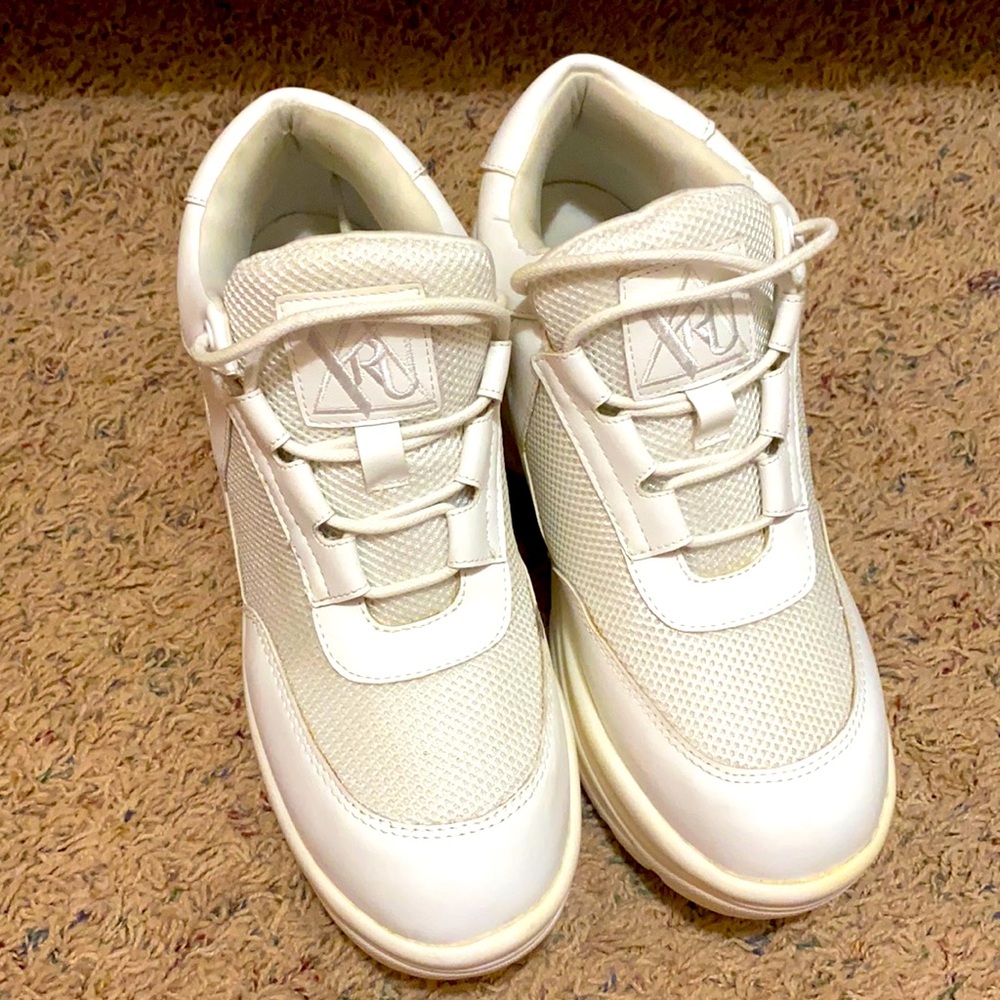 YRU White Platform Sneakers